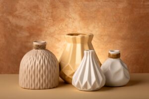 arrangement of modern vases